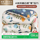 雅鹿·自由自在A类抗菌纤维被子被芯秋冬天季单双人加厚棉被6斤200x230cm 繁花