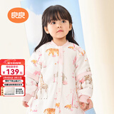 良良婴儿睡袋秋冬加厚款儿童睡袋新生儿分腿款四季通用防踢被 漫步粉·薄夹棉40g-适合20-25℃ M（建议身高70-85cm）