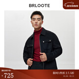 巴鲁特（Brloote）双面呢夹克男高品质休闲拉链翻领工装贴袋羊毛外套 黑色 175/96A