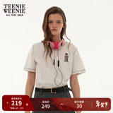 Teenie Weenie小熊女装T恤夏季休闲青春活力宽松舒适明线短袖上衣 象牙白 S