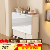 SOFS折叠餐桌椅组合小户型客厅家用简易可移动伸缩吃饭桌子靠墙折叠桌 【收纳款】岩板1.2米(单桌)6-8人