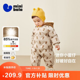 迷你巴拉巴拉连体羽绒服男女童宝宝冬季加厚三防萌趣动物毛绒帽羽绒连体衣