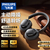 飞利浦（PHILIPS）【金标认证音质】头戴式无线蓝牙耳机主动降噪电竞游戏重低音乐运动降噪适用苹果华为TAH5519-黑