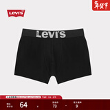 Levi's【商场同款】李维斯男士时尚经典LOGO织花黑色平角单条装 黑色 M