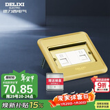 德力西（DELIXI）开关插座 金色带电话电脑掀盖式铜地插地板插座 DCT-F120G-T2T8