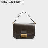 CHARLES&KEITH复古翻盖金属扣豆腐包单肩包小方包包女包生日礼物CK2-80782444