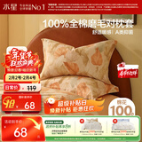 水星家纺枕套纯棉100%全棉磨毛柔感对枕套抑菌A类枕头罩一对装双人48x74cm