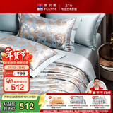 富安娜家纺四件套 欧式提花高档床品套件 华尔兹1米8床 230*229cm