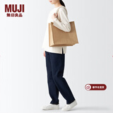 MUJI 黄麻简易收叠购物袋A4手提包托特包单肩包包手提袋麻布袋通勤包 长31.5*宽36*高19cm