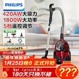 飞利浦（PHILIPS）卧式吸尘器家用清洁机强劲大功率大吸力吸灰吸尘吸螨虫除螨宠物家庭适用FC9735/81