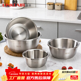 凌丰304不锈钢餐盘子菜碟家用菜盘家用圆盘加厚碟子骨碟菜盆 汤盆-外径22cm