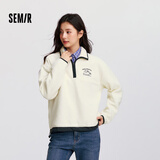 森马（Semir）【卫衣福袋】卫衣女秋冬季中长款立领抓绒刺绣撞色连帽舒适学院风 【A款】奶白10501 XL 170/92A