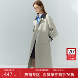 范思蓝恩超好看气质撞色领韩系休闲风衣外套女春秋季中长款3288 卡其色（短款） S