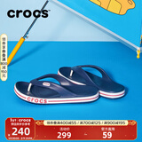 CROCS卡骆驰贝雅卡骆班运动拖鞋男鞋女鞋居家夹脚平底人字拖鞋|205393 深蓝/辣椒红-4CC 41 /42(260mm)