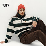 森马（Semir）【卫衣福袋】卫衣女秋冬季中长款立领抓绒刺绣撞色连帽舒适学院风 【B款】灰绿色调00324 XS 150/76A