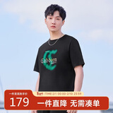 卡宾【凉感索罗那】男装印花T恤肌理短袖 漆黑色-凉感 46/165/S 