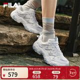 斐乐（FILA） 官方女鞋FLUID 5猫爪休闲鞋时尚复古运动鞋女鞋老爹鞋 雪白银-猫爪6 F12W522111FSS 38.5