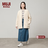 MUJI女式 长毛抓绒 大衣 长袖冬季款 羊羔绒外套外衣 女装 BB2QPA4A 象牙色 XL (165/92A)