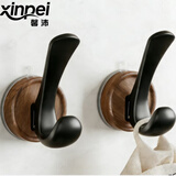 馨沛中古风吸盘挂钩门后挂衣架玄关卫生间浴室无痕胡桃木纹粘钩挂钩