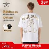 BOY LONDON夏季短袖情侣男女同款小熊涂鸦满印潮牌T恤N01909 白色 L 此款偏大，建议拍小一码