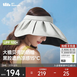 蕉下（beneunder）遮阳帽子黑胶贝壳防晒帽女防紫外线大檐太阳帽空顶帽BM532灰