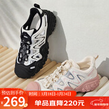 骆驼（CAMEL）丑萌登山鞋女时尚撞色户外休闲鞋 L24S076620 米/银/粉 35