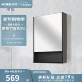 摩恩（MOEN）达利系列黑色镜柜 浴室单独镜柜 科学收纳卫生间镜柜 高清成像镜柜BC5806-003BK55cm