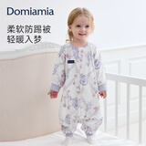 DOMIAMIA婴儿睡袋60S宝宝睡衣儿童睡袋薄款春夏季防踢被竹棉纱布透气抑菌 藤瓶绮境-60S四层长袖(推荐23-27℃) M码(推荐身高75-90cm)