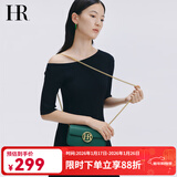HR赫莲娜包包女包时尚女小方包头层牛皮单肩包简约链条包生日礼物 墨绿色