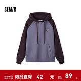 森马（Semir）[商场同款]中国国家地理系列卫衣女图案2024新款加绒宽松冬装 紫色调00377 M
