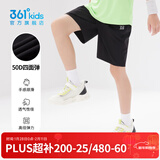 361°童装男女童梭织五分裤夏季新款小中大童运动裤男童短裤 经典黑1702 140