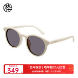 木九十太阳镜许红豆同款墨镜复古圆框墨镜女款茶色板材偏光镜MJ101SG703 WHC3奶白色【偏光】