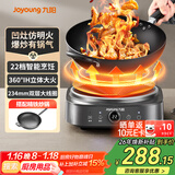 九阳（Joyoung）电磁炉凹面电磁炉电磁灶电陶炉家用2200W大功率猛火多功能电池炉深凹弧面凹灶N2202【赠专用铁锅】