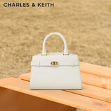 CHARLES&KEITH金属扣带饰手提包单肩包凯莉包包女包生日礼物送女友CK2-50160102