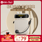 索爱（soaiy）S318小蜜蜂扩音器教师专用蓝牙音箱音响小喇叭TF卡U盘腰挂麦克风导游户外便携式喊话器教学 油彩白