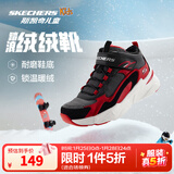 Skechers斯凯奇儿童秋冬休闲男女童二棉鞋轻质加绒保暖靴405222L/302583L 男童/黑色/红色/BKRD 38