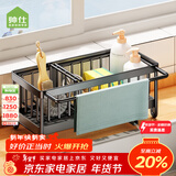 帅仕（shuaishi）厨房置物架不锈钢抹布沥水架水池水龙头水槽边收纳清洁篮子海绵架 黑色-不锈钢烤漆带杆抹布架
