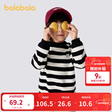 巴拉巴拉童装男童毛衣女童加绒针织衫秋冬条纹半高领毛衫 黑白色调00491 120 cm