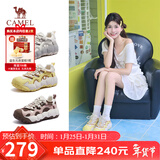 骆驼（CAMEL）【迪丽热巴同款】柠萌丑萌鞋女运动休闲鞋 L25A202062 米/黄  38