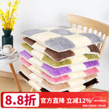 钟爱一生毛绒坐垫屁垫椅子垫办公室座椅垫加厚学生坐垫椅子座垫家用凳子垫 毛绒九拼（灰色）45*45cm 一片装