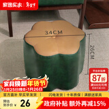 家逸（JIAYI） 实木布艺小凳子沙发脚凳换鞋凳小矮凳穿鞋软坐凳四腿户外休闲凳 梅花圆凳