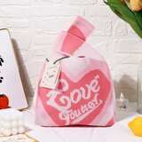 TaTanice 针织礼品袋结婚伴手礼物手提袋生日礼物袋托特手腕包 爱心款