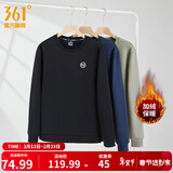 361°运动卫衣男秋冬新款加绒保暖套头卫衣情侣款基础休闲上衣 【推荐】【男款】超级黑 L