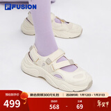斐乐（FILA）FUSION斐乐玛丽珍凉鞋女鞋新款凉拖魔术贴海螺沙滩鞋 古白色/燕麦色-AO 37.5