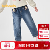 巴拉巴拉童装儿童长裤女童秋冬装甜美牛仔裤洋气复古休闲百搭小童 牛仔中蓝88201 120