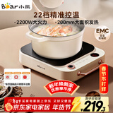小熊（Bear）电磁炉 电陶炉 家用煮茶火锅2200W大火力智能触控22档火力双环控火可定时无辐射电磁灶 DTL-D22A1