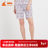 铜牛家居睡衣春夏棉汗布印花女短裤中年标准居家短裤VD003 幻影花海-白-玫红 M (165/90)