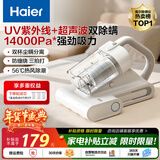 海尔（Haier）除螨仪吸尘器一体机家用床宝床上紫外线杀菌除螨机超声波去螨虫大吸力吸尘神器热风除湿沙发被褥清 【升级超声波抑螨】皓月白Y201