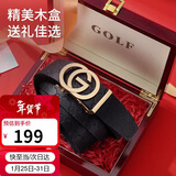 高尔夫（GOLF）男士皮带双面头层牛皮腰带男自动扣高档礼盒装中青年裤带