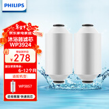 飞利浦（PHILIPS） 净水器家用 冷热水沐浴过滤器 婴儿沐浴护肤 淋浴热水过滤器水龙头喷头 WP3924 沐浴器滤芯（两只装）